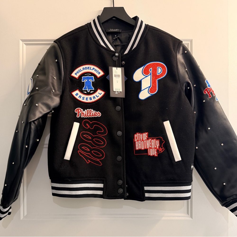 NWT The Wild Collective x Anthropologie MLB Phillies
Letterman Jacket